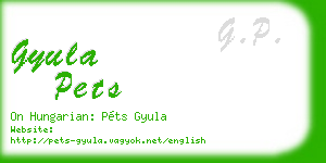 gyula pets business card